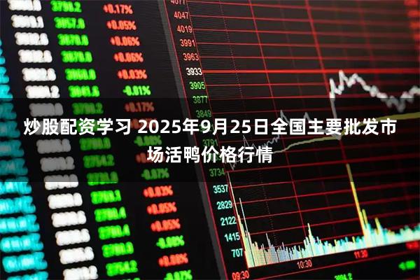 炒股配资学习 2025年9月25日全国主要批发市场活鸭价格行情